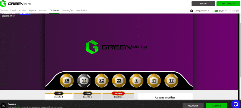 Greenbets Mobile - Aplicativo do Cassino